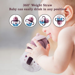 nohlerlife sippy cup weighted straw demonstrates liquid-follow action for steady drinking