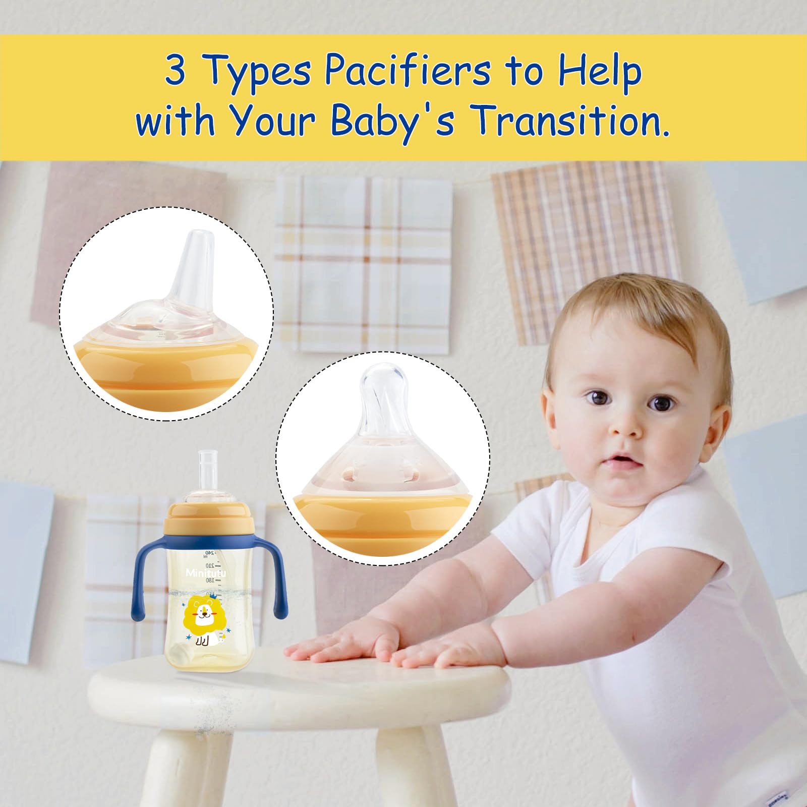 nohlerlife sippy cup yellow weighted straw closeup highlights liquid-following sipping