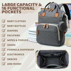 Noiclub diaper bag changing pad included for on-the-go changes.
