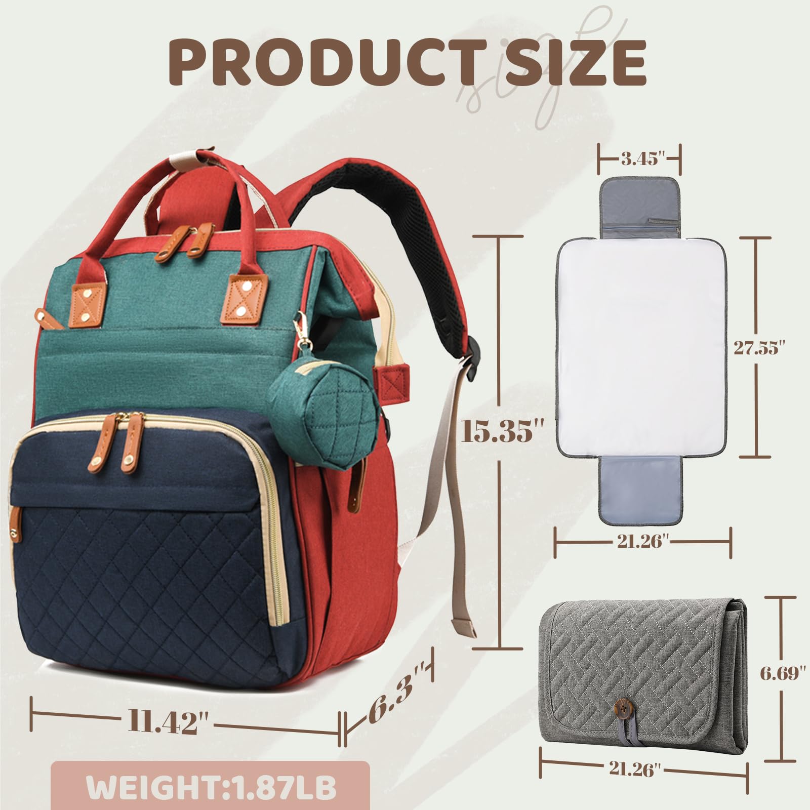 Noiclub diaper bag seven color options for family friendly style