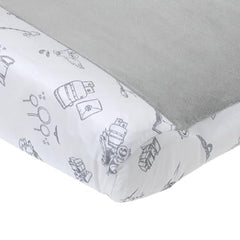 NoJo changing pad cover with wizarding world icons on sides supports quick, tidy changes