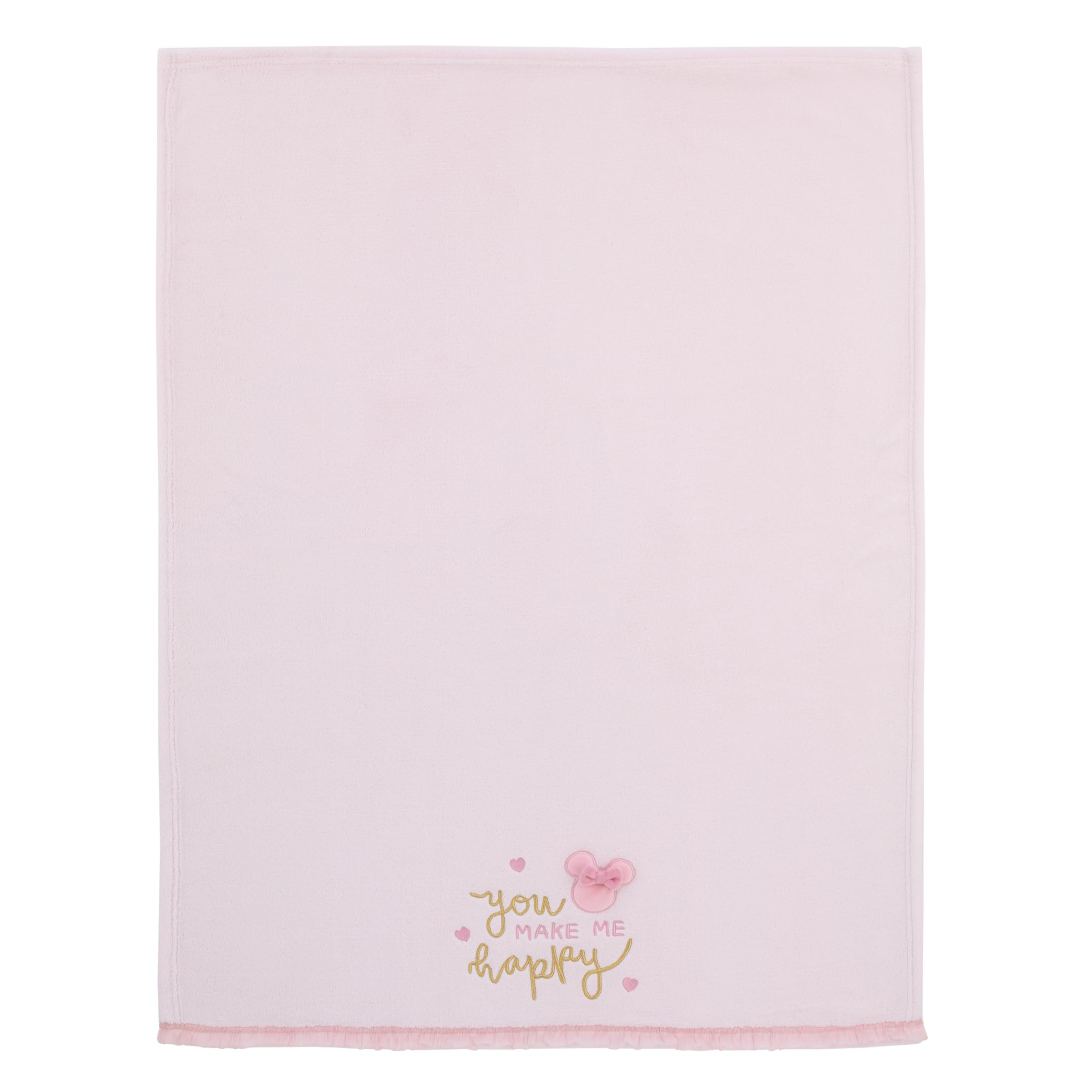 NoJo Minnie ears bow applique blanket highlights iconic design for cozy cuddle sessions.