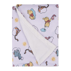 NoJo Disney Pooh print detail highlighting soft fabric for gentle baby skin.
