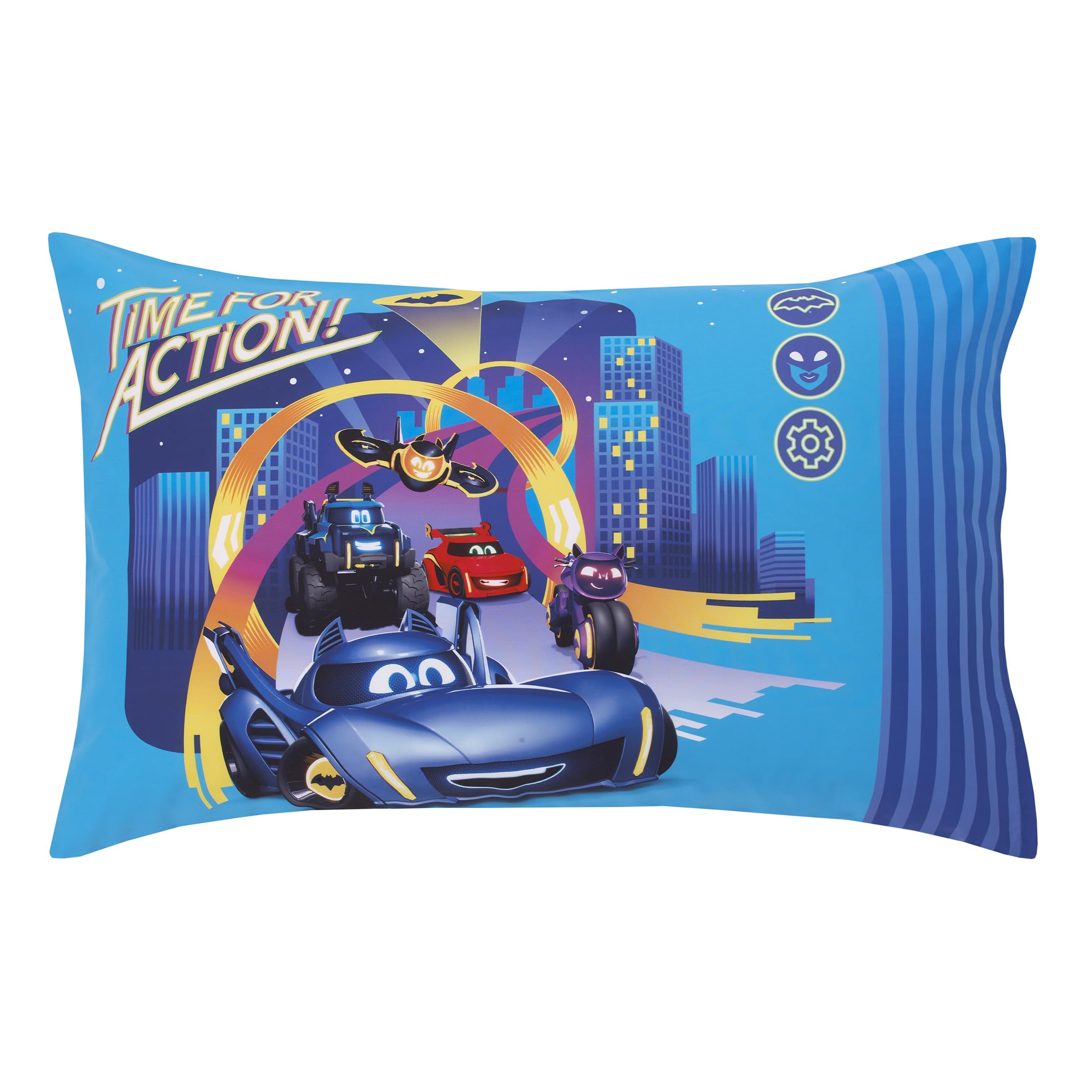 NoJo Batwheels bedset rolled up neatly in packaging for quick setup