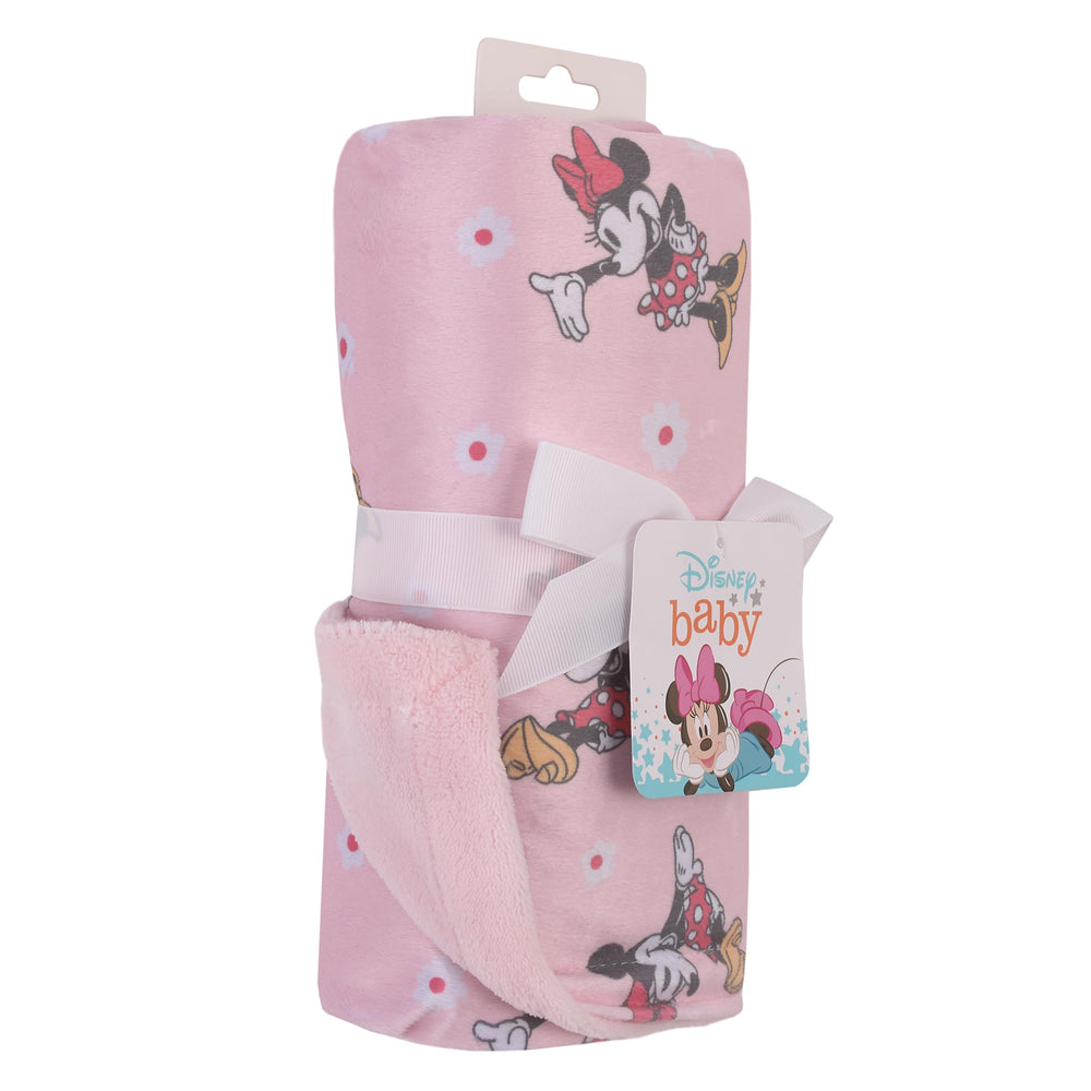 NoJo deluxe Minnie Mouse blanket is machine washable for busy families