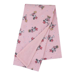 NoJo Minnie Mouse reversible blanket pink sherpa side provides plush warmth