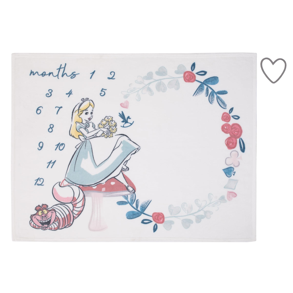 NoJo Disney Alice milestone blanket photo op highlights monthly progress for keepsake memories