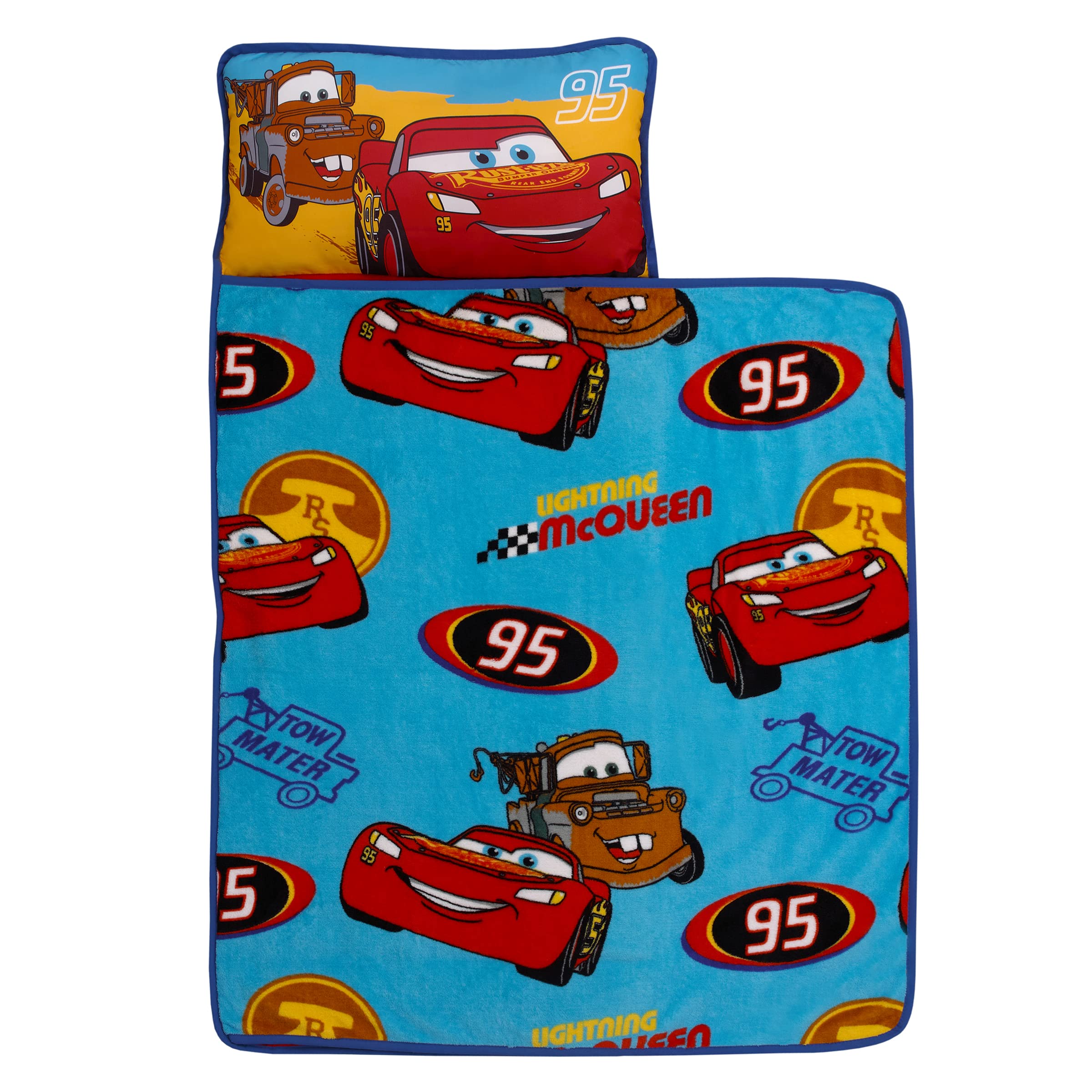 NoJo Disney Cars nap mat with Lightning McQueen for comfortable nap time on the go.