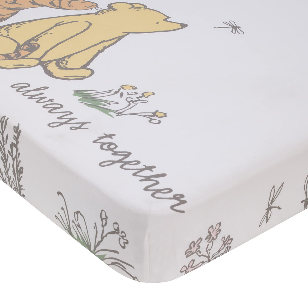 NoJo Disney Pooh pattern close-up showing soft cotton weave and subtle color palette.