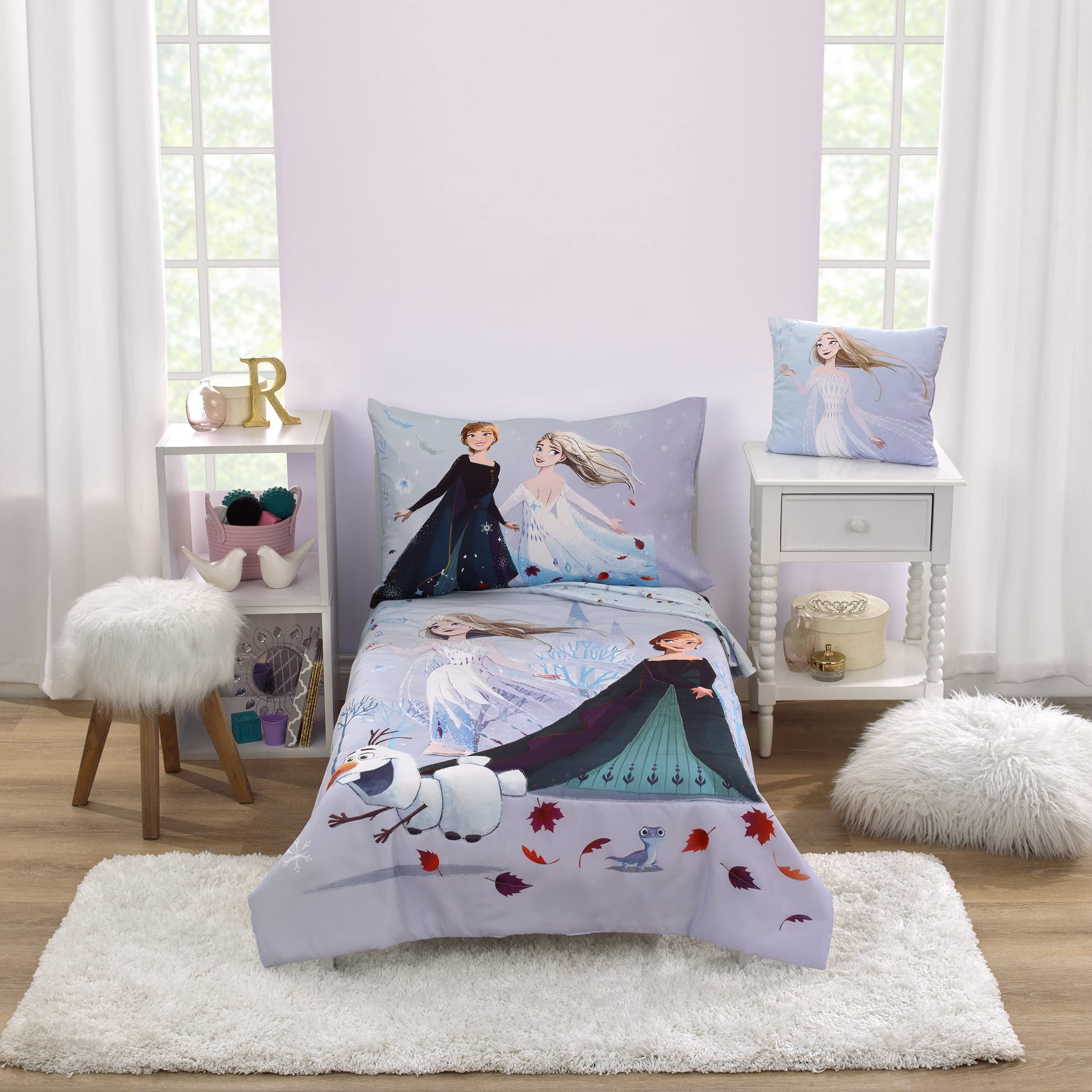 NoJo Disney Frozen Winter Cheer comforter with Anna Elsa Olaf for cozy toddler nights.