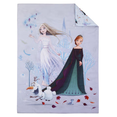NoJo Frozen Winter Cheer fitted sheet on a toddler mattress for secure fit.