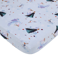 NoJo Frozen Winter Cheer flat sheet in lavender aqua and green for vibrant styling.