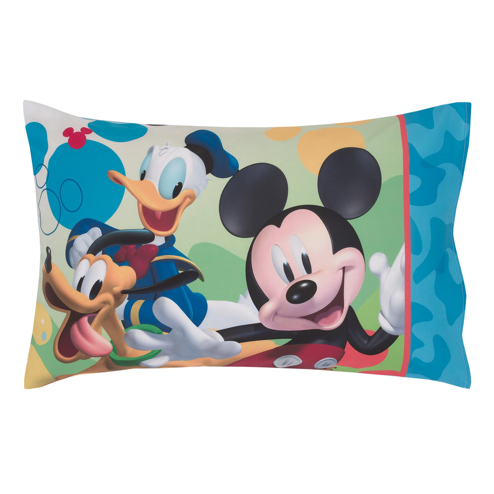 NoJo Disney Mickey allover pattern on sheets boosts imaginative bedtime.