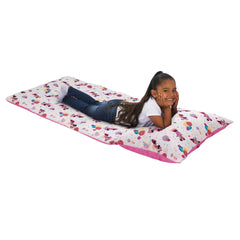 NoJo Minnie Mouse nap mat folding closeup for easy transport and storage