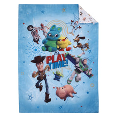 NoJo Toy Story Its Play Time fitted bottom sheet with character pattern fits toddler mattresses.