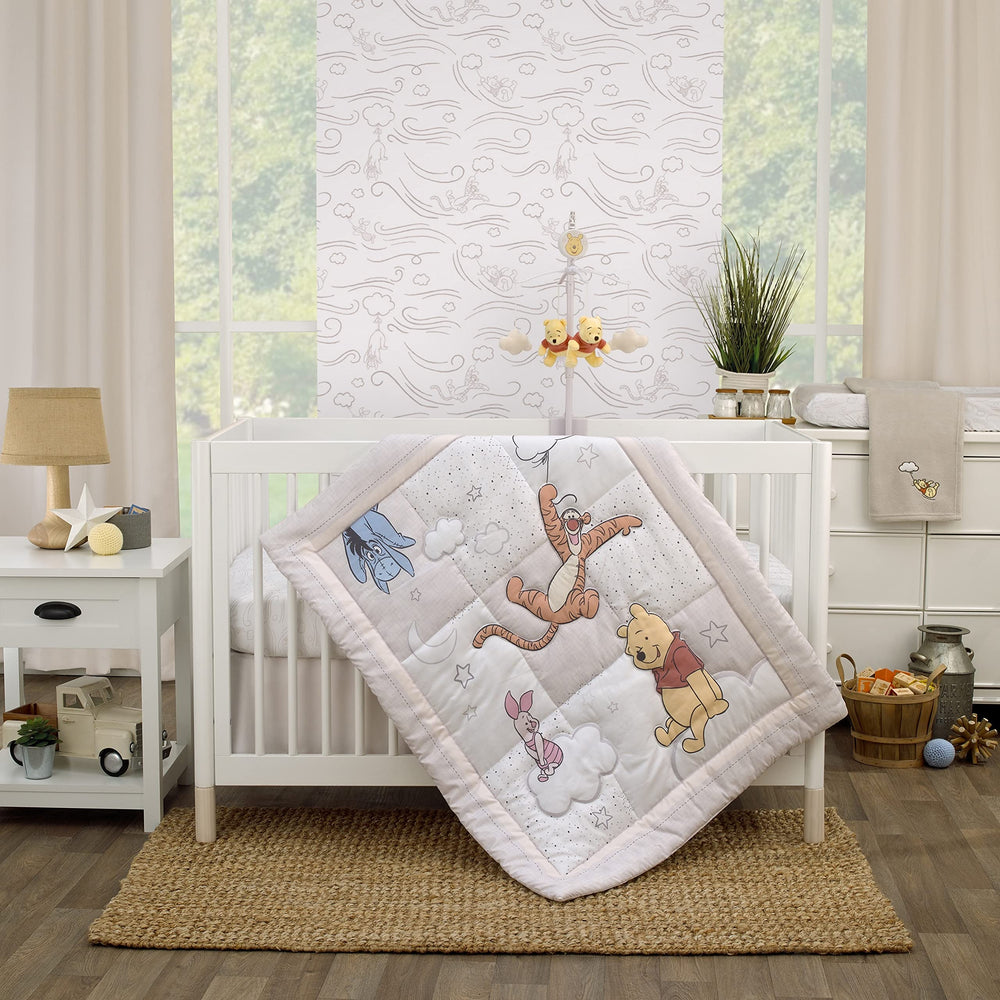 NoJo Winnie the Pooh Blustery Day mobile mounts easily for crib compatibility and safe setup.