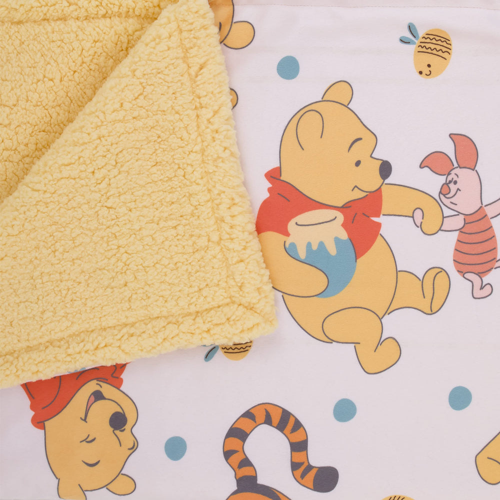 NoJo Disney Winnie The Pooh Summertime Fun back view—yellow sherpa reverse adds coziness.