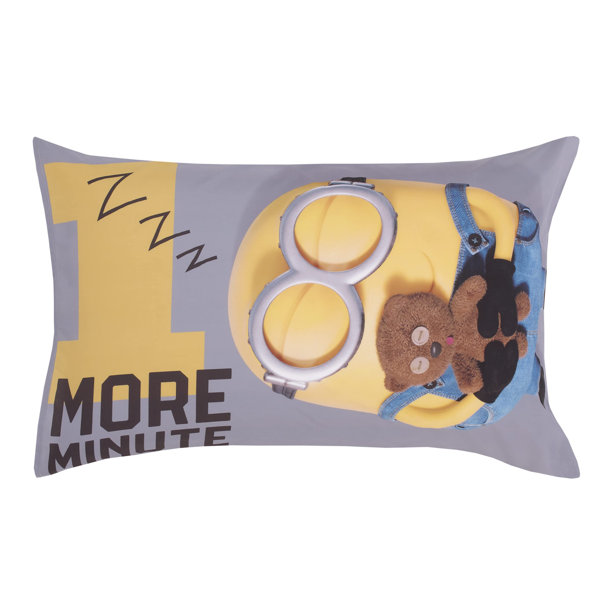 NoJo Illumination Lazy Minions care label highlights machine washable care