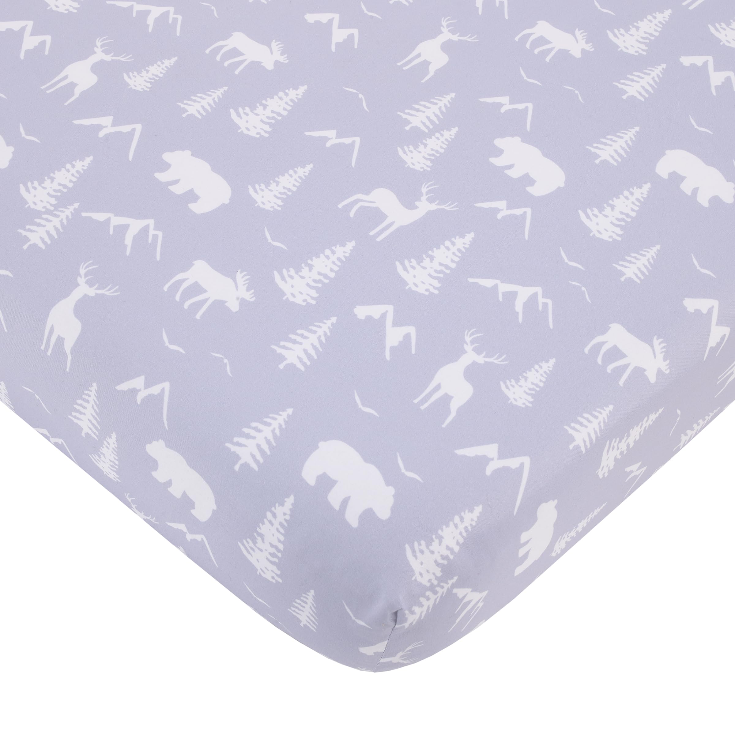 NoJo Little Love navy crib skirt with 10-inch drop for finished nursery look