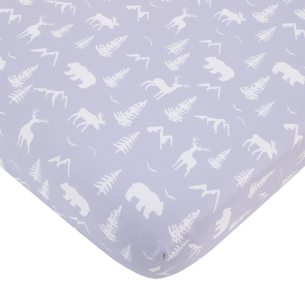NoJo Little Love navy crib skirt with 10-inch drop for finished nursery look