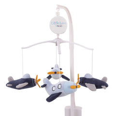 NoJo Little Love Soar High airplanes in navy, blue, gray brighten the nursery while soothing baby.