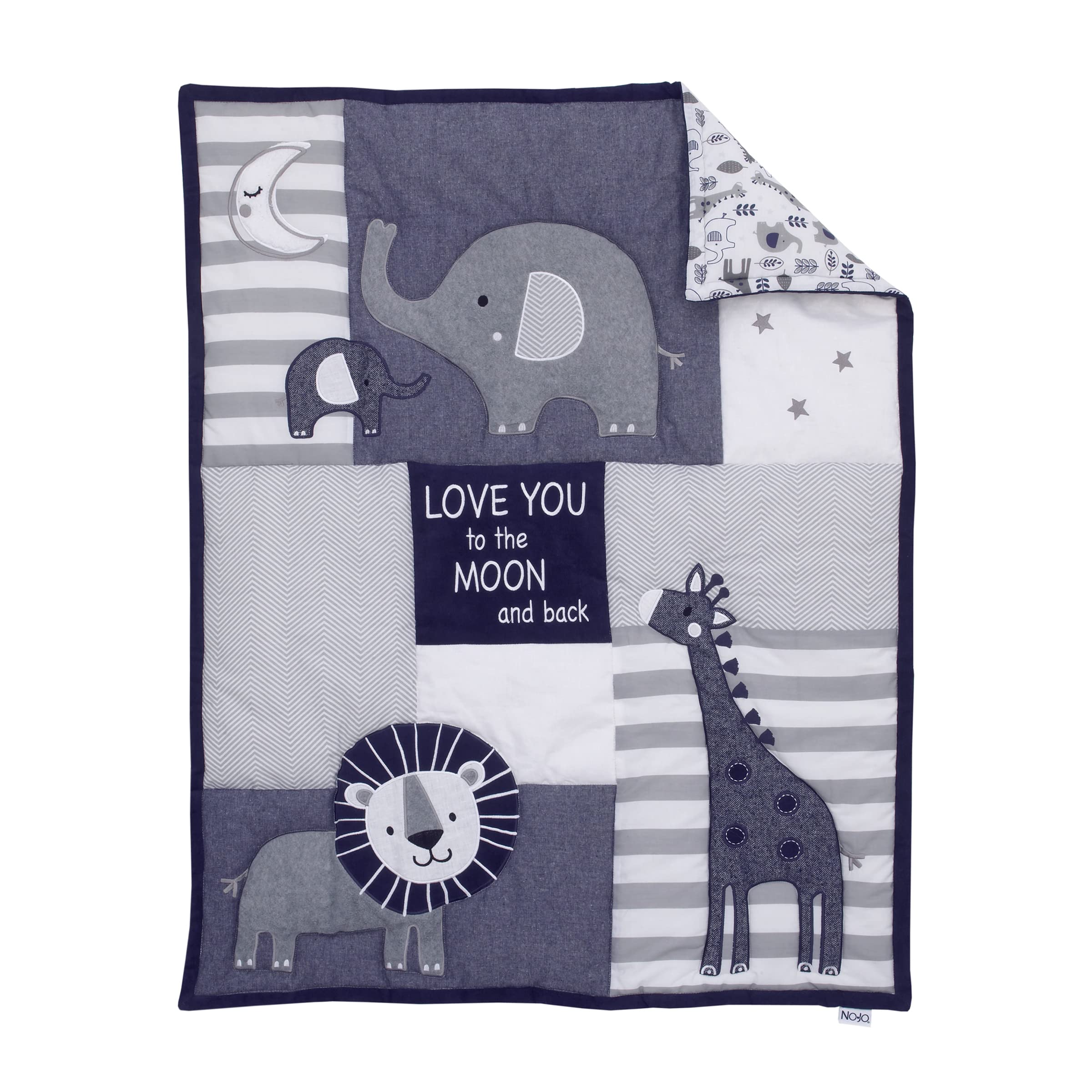 NoJo Love You to the Moon fitted sheet in 100% cotton for gentle sleep