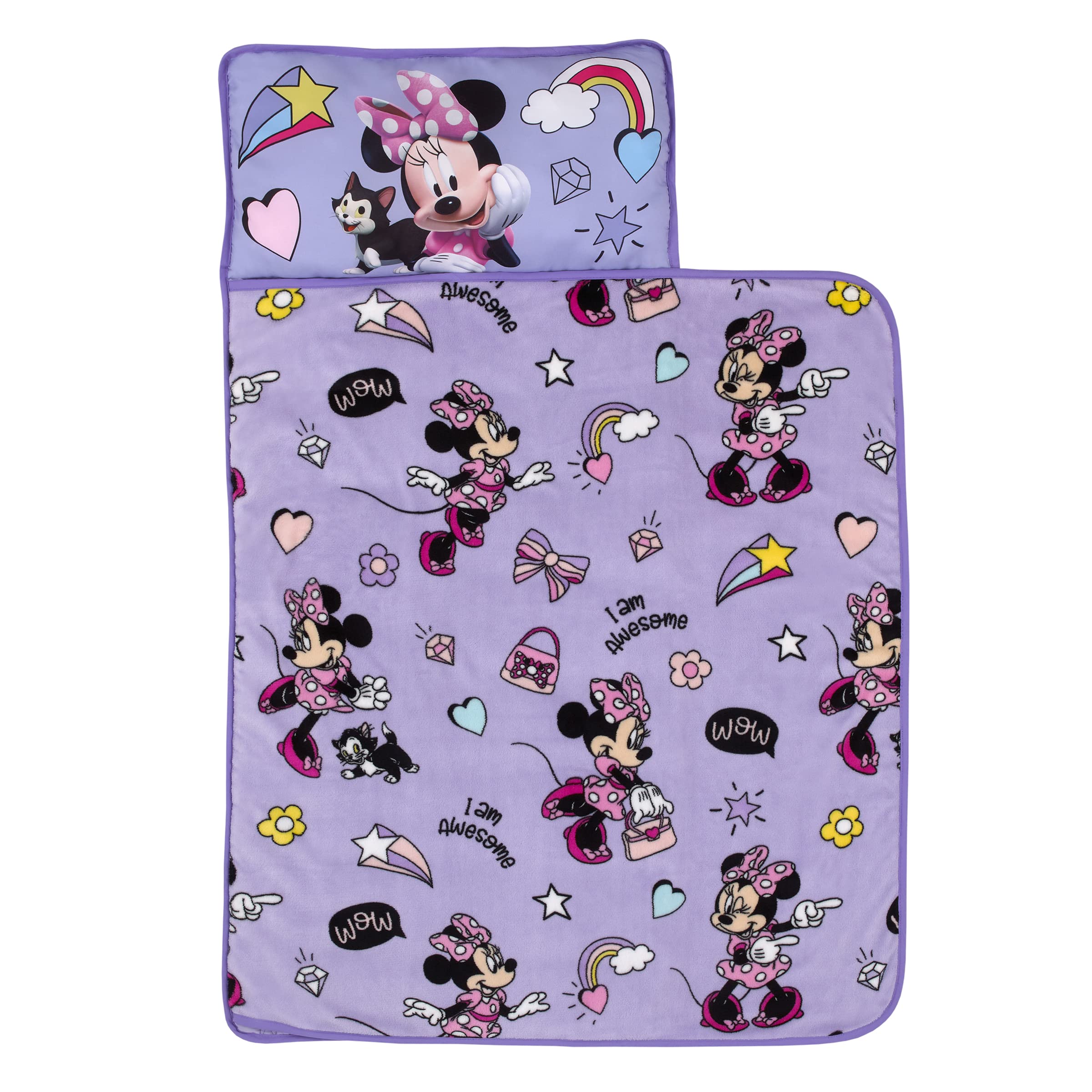 NoJo Minnie Mouse nap mat pattern, playful characters for cozy daycare naps.