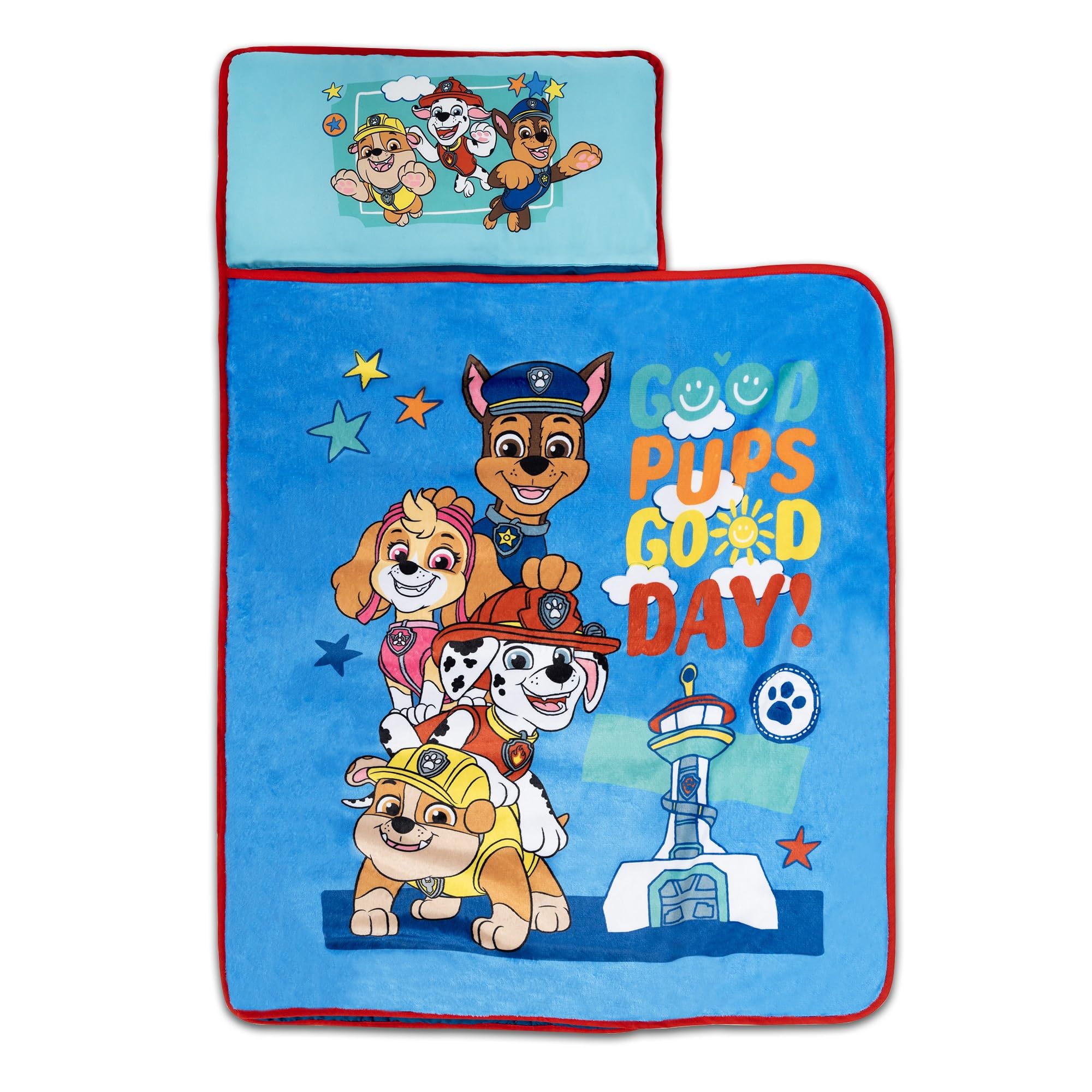 NoJo Paw Patrol nap mat folded for easy travel and storage.