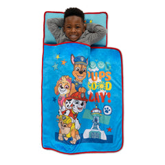 NoJo Paw Patrol nap mat with attached pillow for cozy rest.