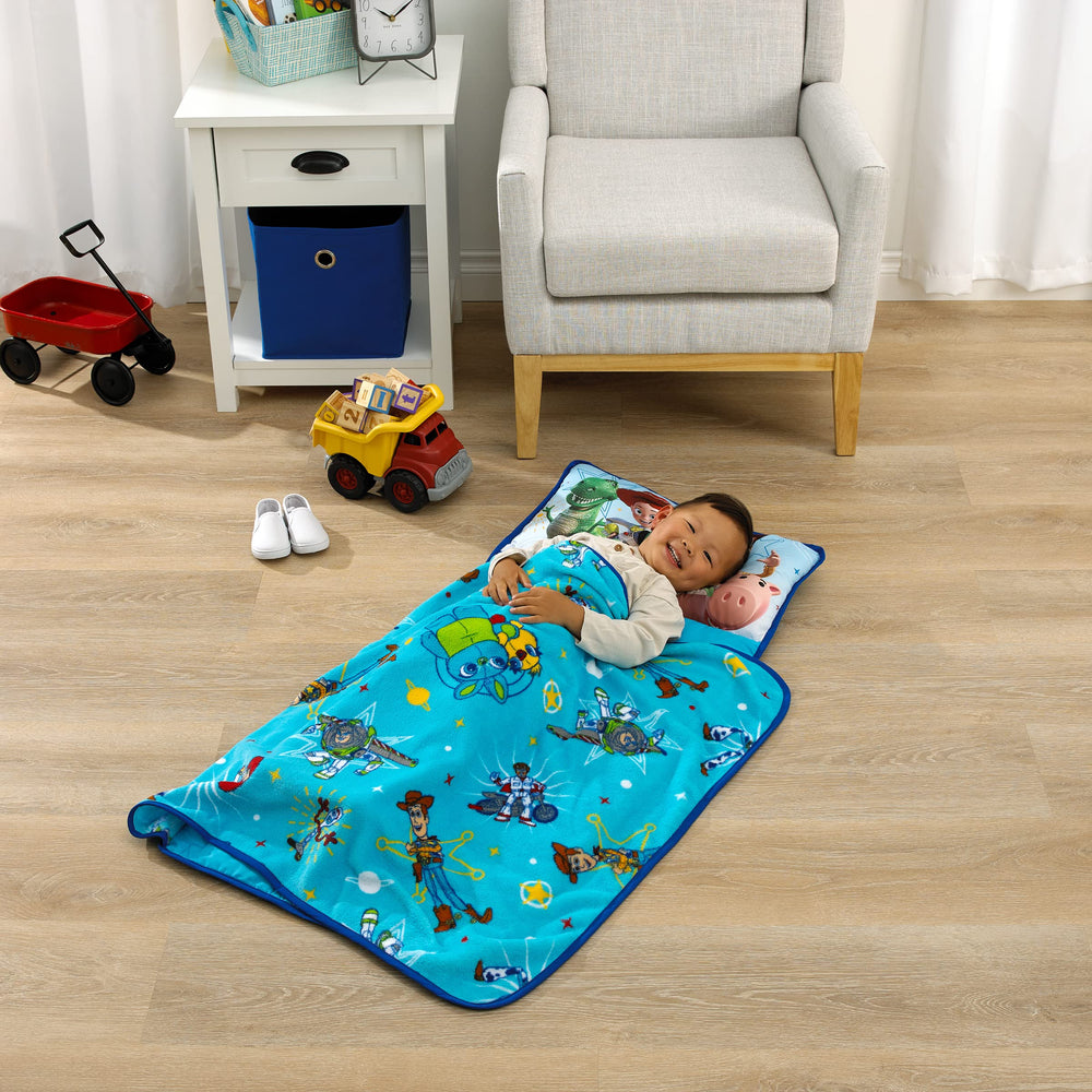 NoJo Toy Story nap mat with carrying strap for on-the-go.