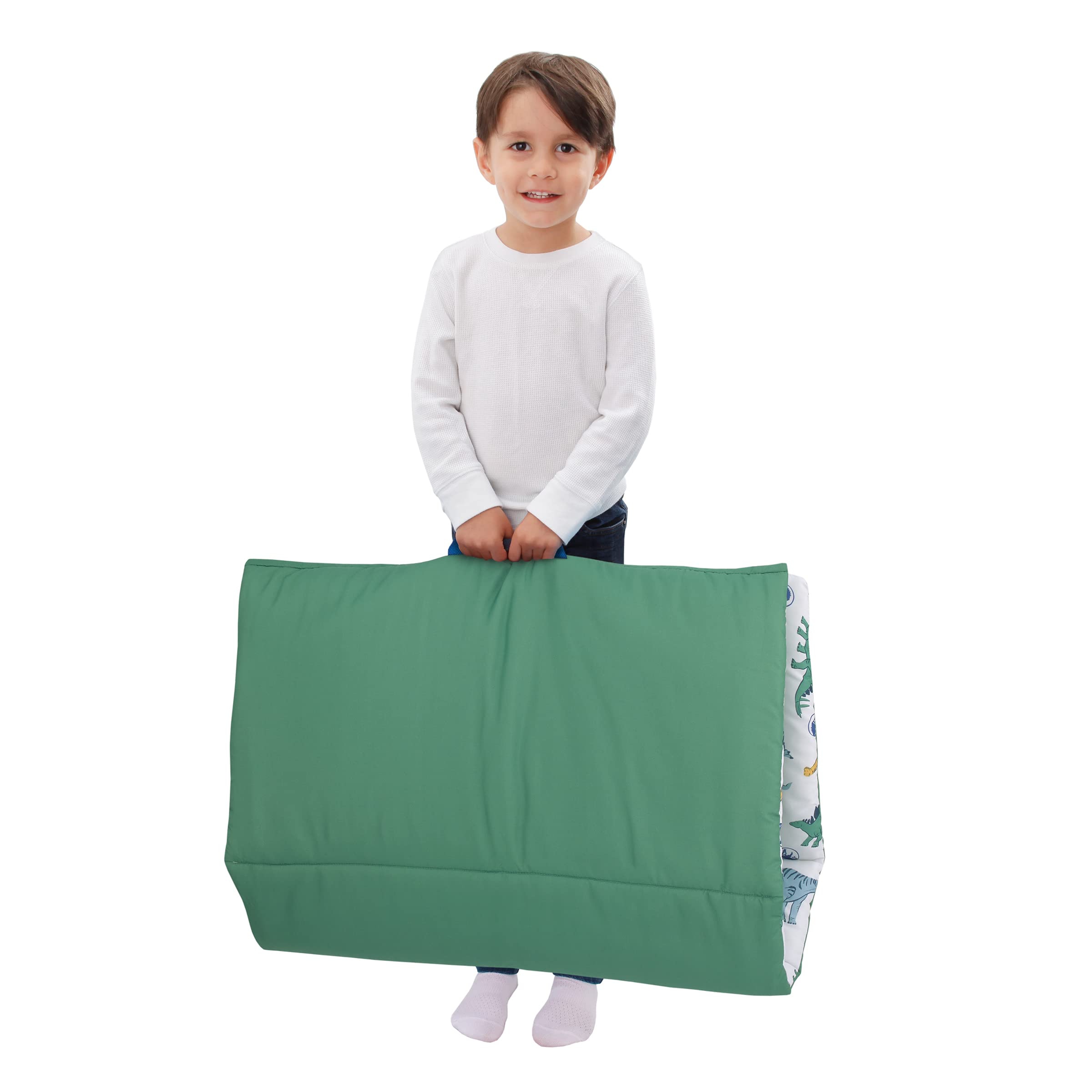 NoJo nap mat displays colorful dinosaurs for imaginative naptime