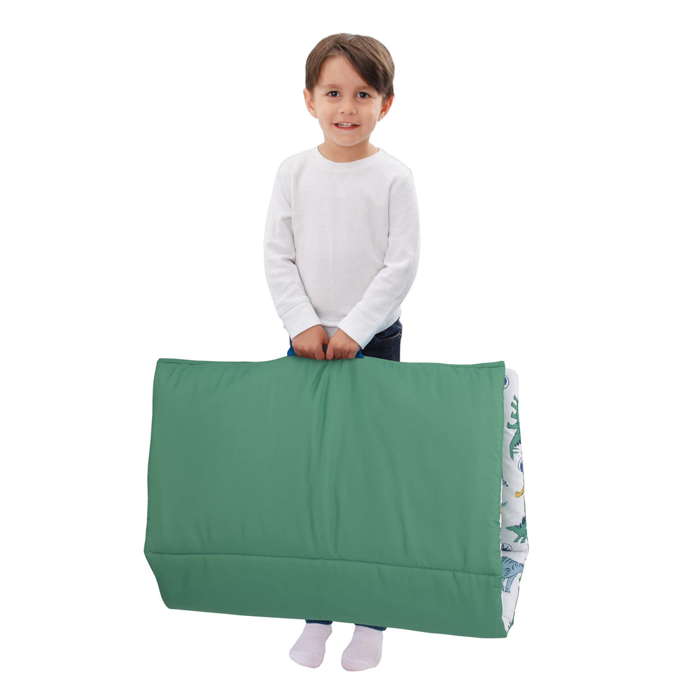 NoJo nap mat displays colorful dinosaurs for imaginative naptime