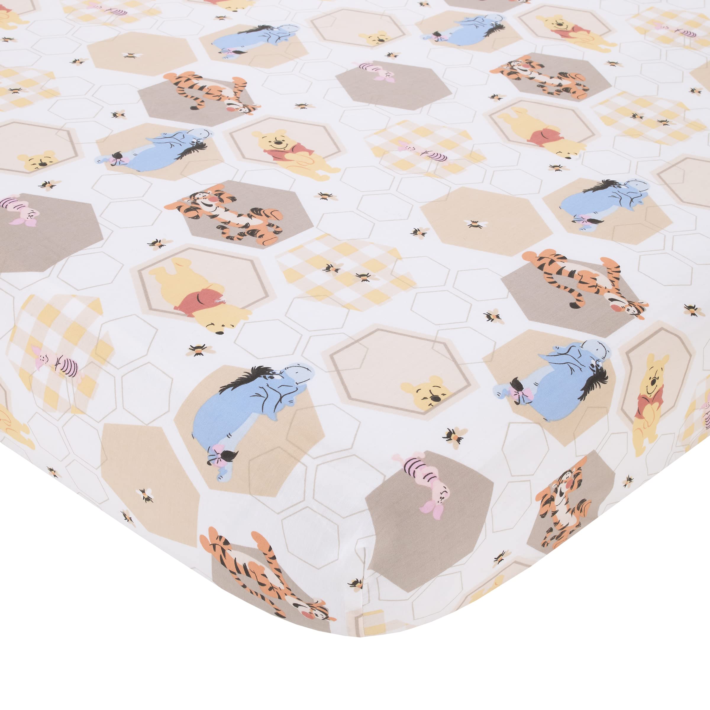 NoJo crib skirt with honeycomb border adds a finished look.