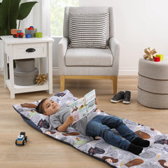 NoJo Star Wars nap mat built-in handle makes portability effortless for trips.