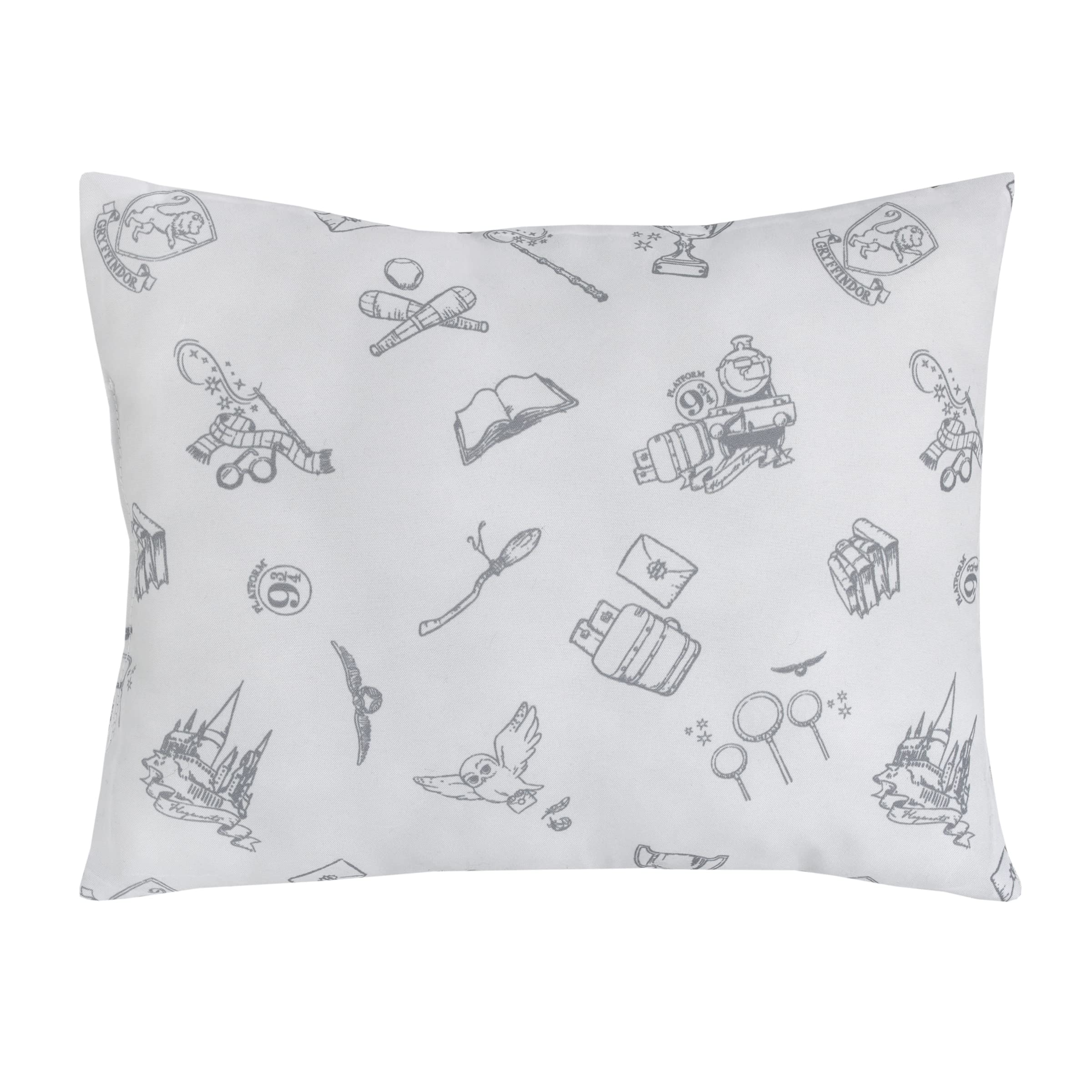 NoJo keepsake pillow grey stars border adds subtle nursery charm.
