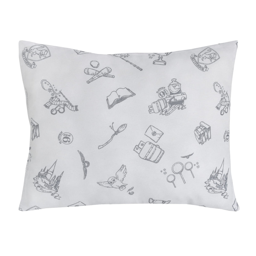 NoJo keepsake pillow grey stars border adds subtle nursery charm.