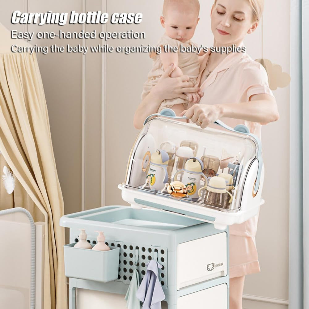 Nollapo blue bottle rack side profile emphasizes space-saving design
