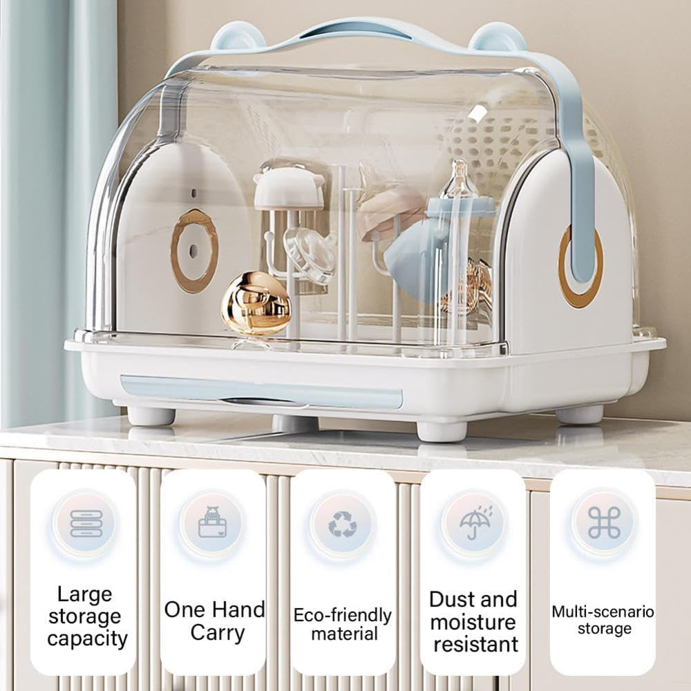 Nollapo bottle drying rack in use keeps bottles organized and accessible