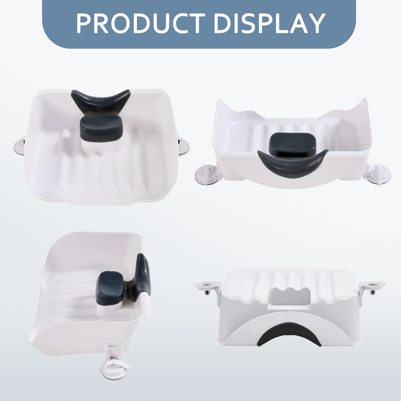 Nolasalon portable shampoo basin neck pads cradling head for comfortable washes.