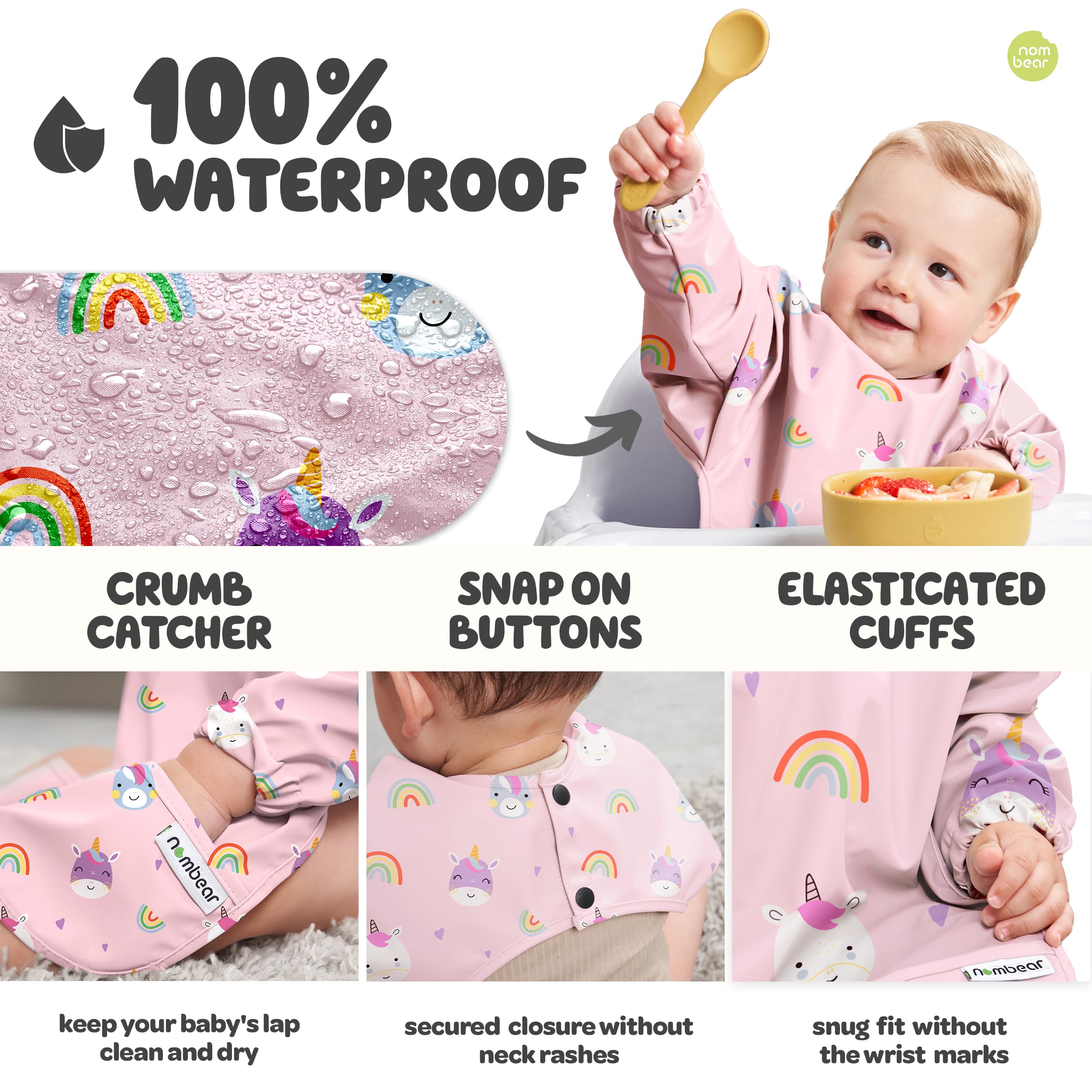 Nombear art smock lets painting sessions stay mess-free from clothes.