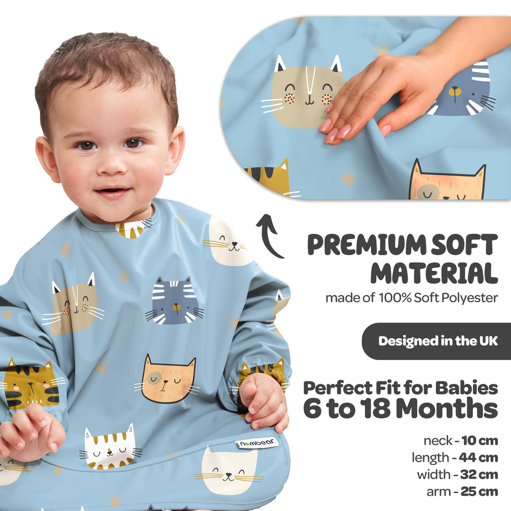 Nombear one-size baby bib fits growing toddlers comfortably.