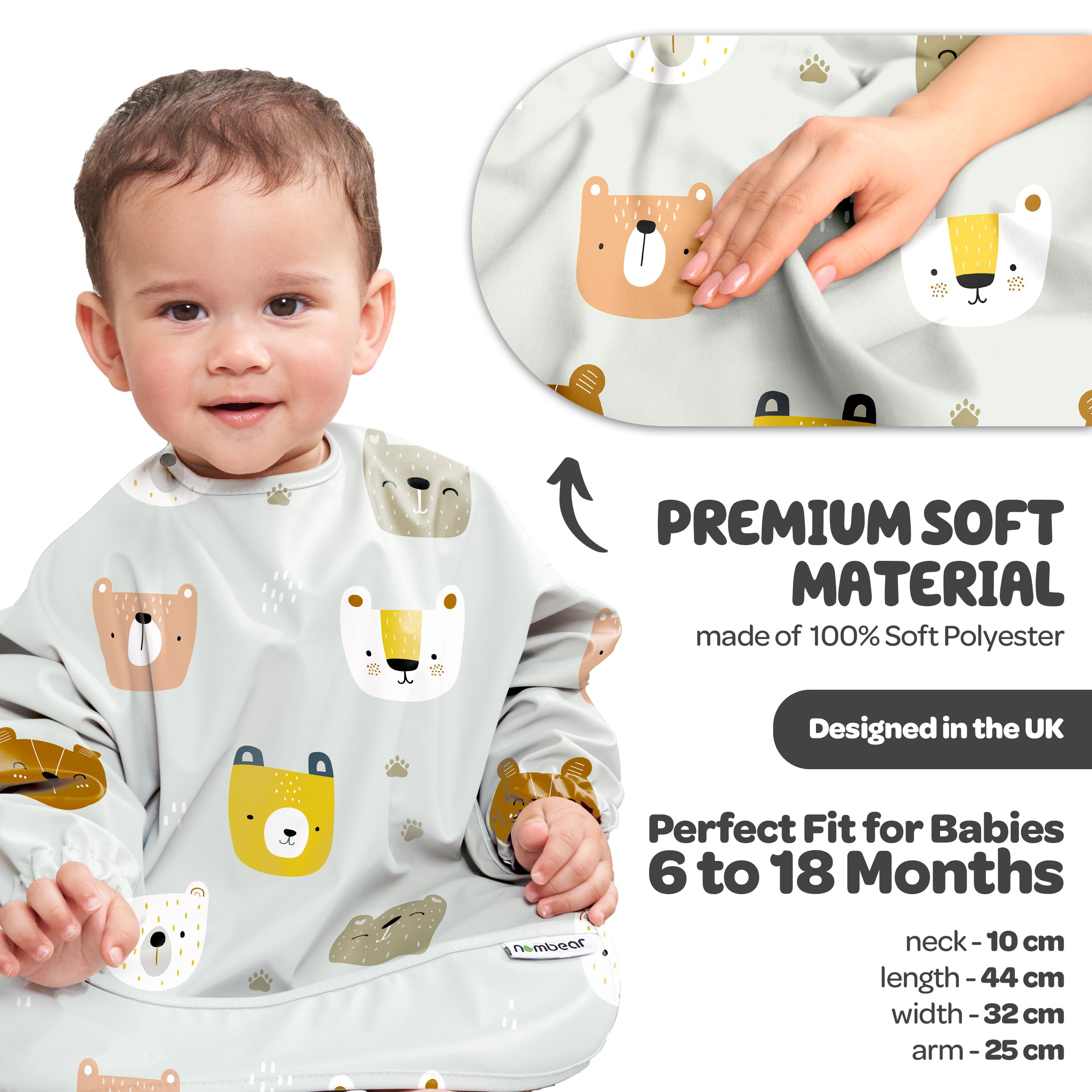 Nombear BLW-friendly bib suitable for painting and art activities