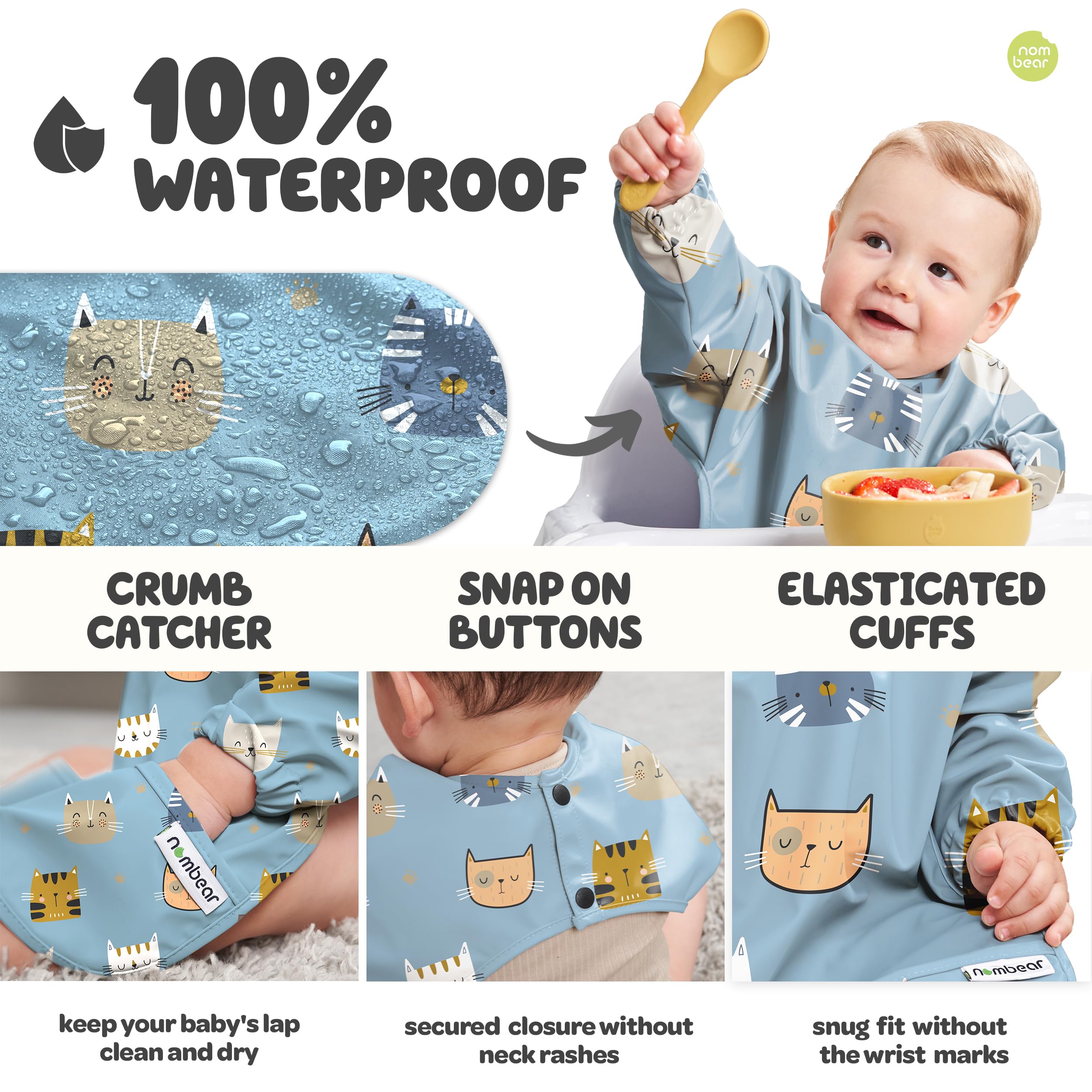 Nombear smock bib used for painting and art play.