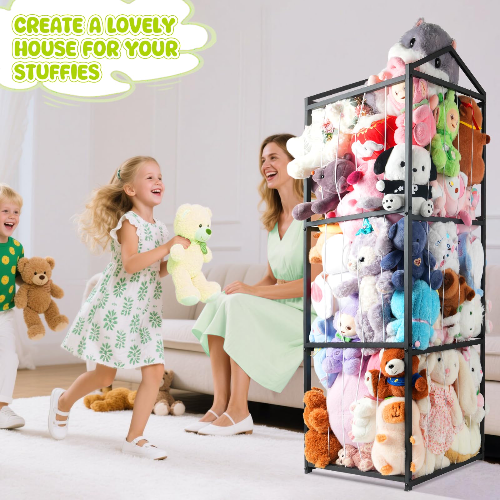 NomNest space-saving solution keeps plushies organized without cluttered floors.