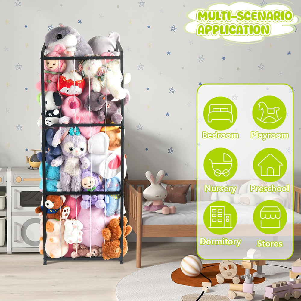NomNest teddy bear storage enhances kids' rooms with decorative, accessible display.