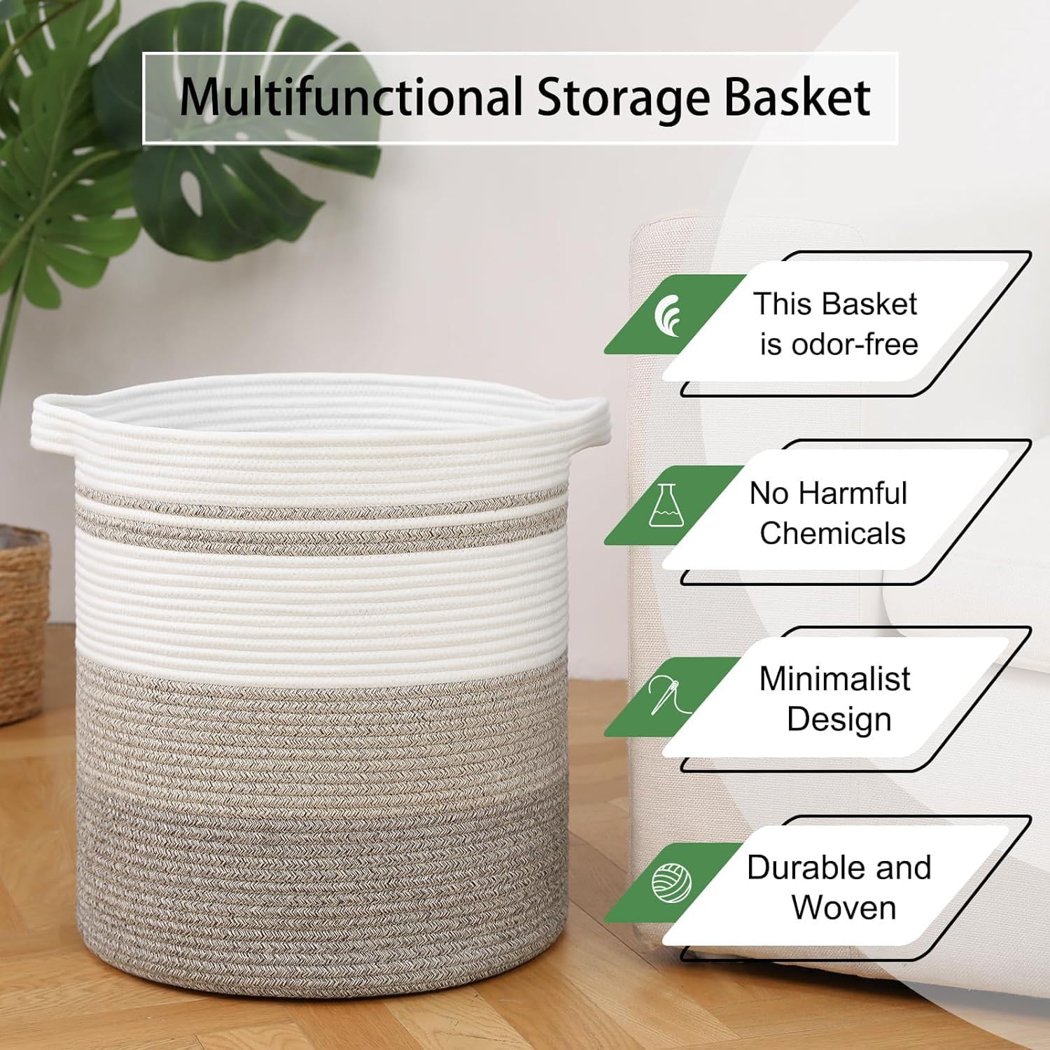 Nonazippy laundry hamper living room setup showing versatile decor and toy storage.