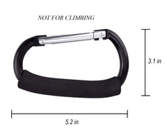 Noneea foam-handle clip highlights non-slip grip and stroller-surface protection.