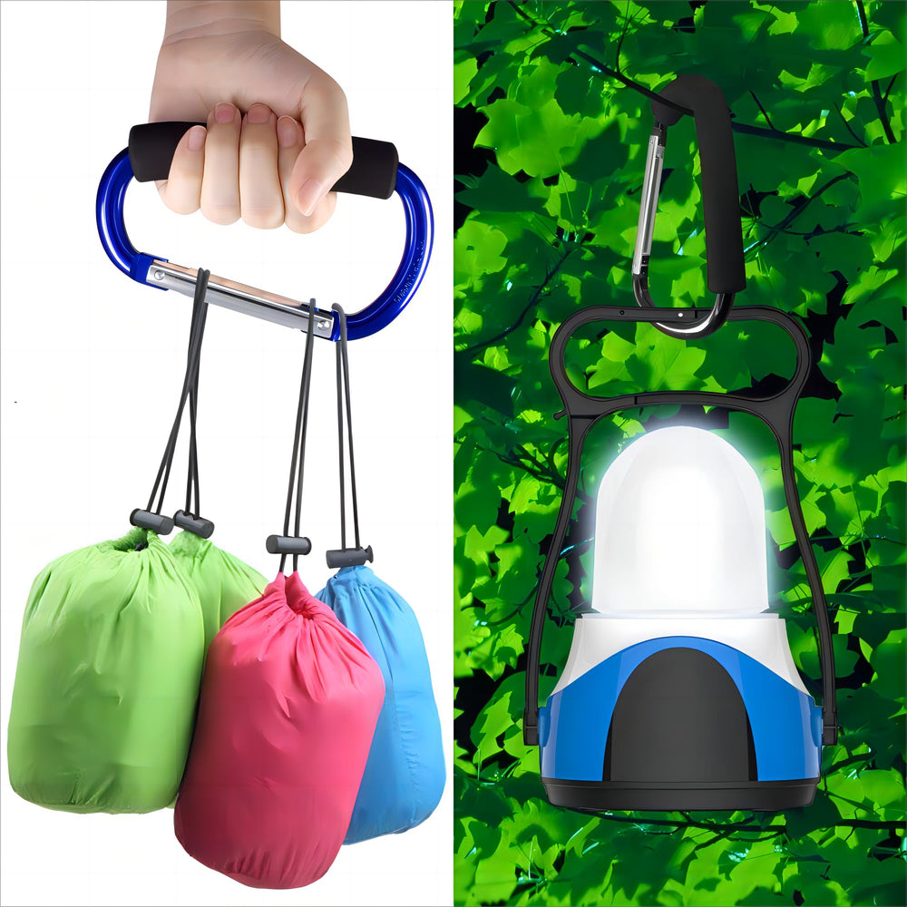 Noneea multifunction-use clip works for bags, coats, and shopping trips.