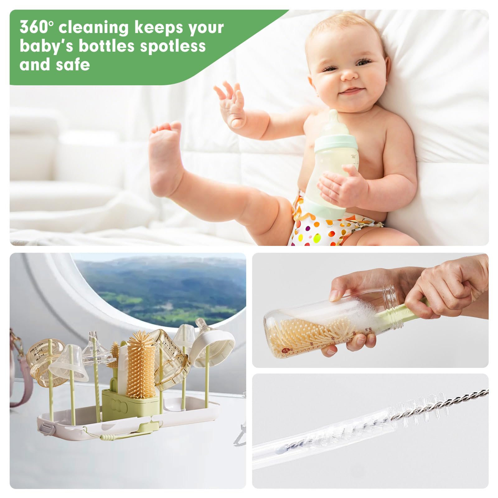NONENDU nipple brush close-up highlighting precise cleaning of nipples