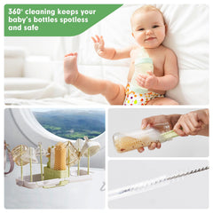 NONENDU nipple brush close-up highlighting precise cleaning of nipples